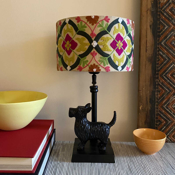 Mosaic Cottom Drum Shade Pink / Mustard Multi