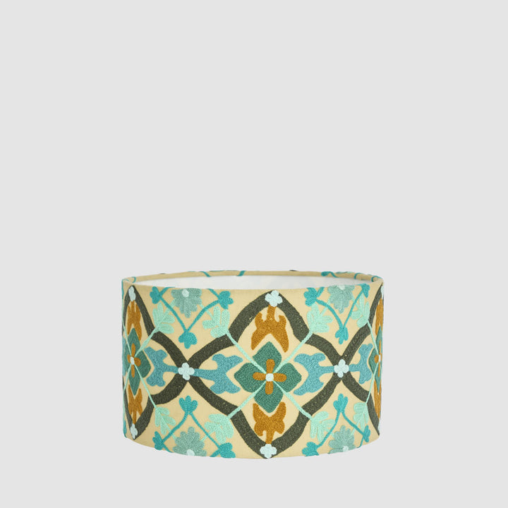 Mosaic Cottom Drum Shade Turquoise Multi