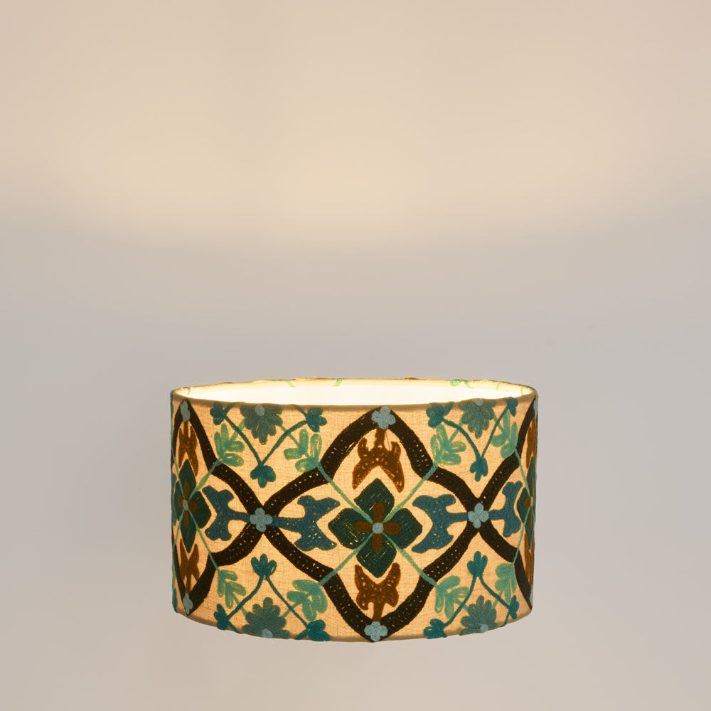 Mosaic Cottom Drum Shade Turquoise Multi