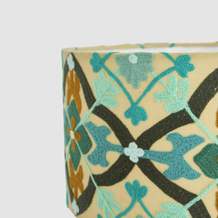 Mosaic Cottom Drum Shade Turquoise Multi
