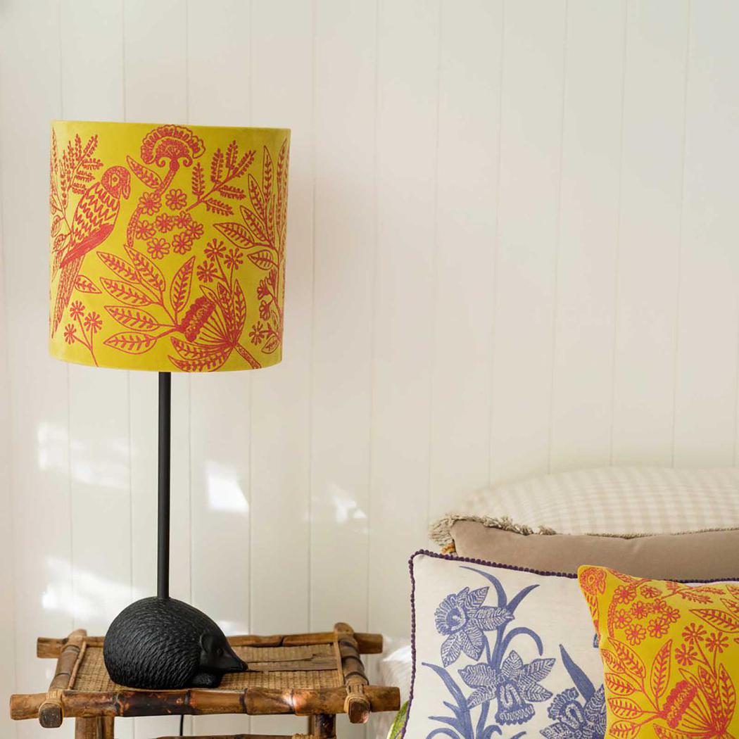 Jungle Bird Drum Shade Medium Yellow & Fushcia