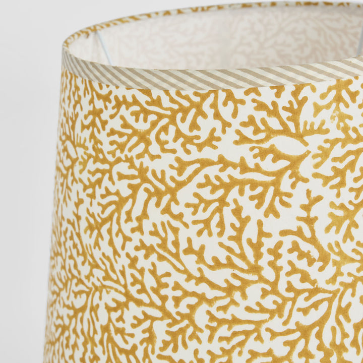 Coral Bay Block Print Tapered Shade Mustard