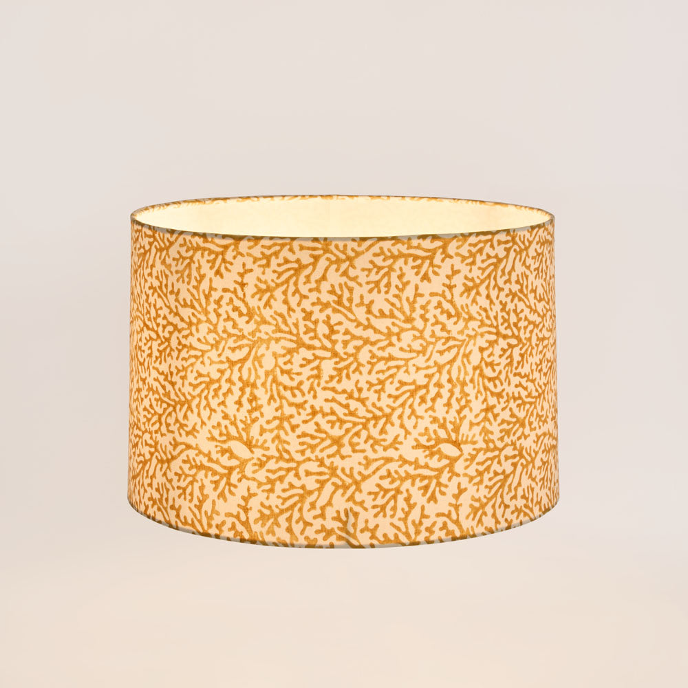 Coral Bay Block Print Drum Shade Mustard
