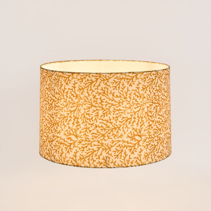 Coral Bay Block Print Drum Shade Mustard