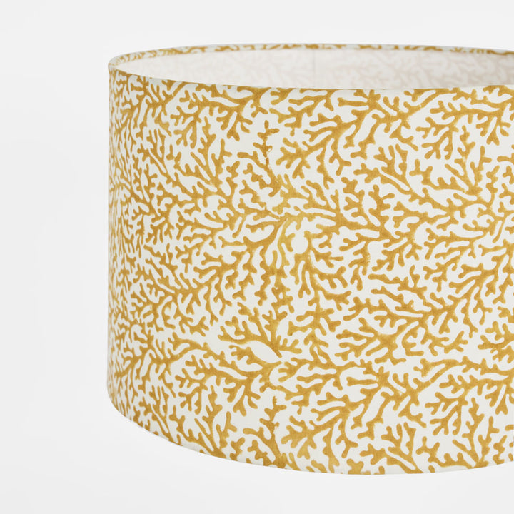 Coral Bay Block Print Drum Shade Mustard