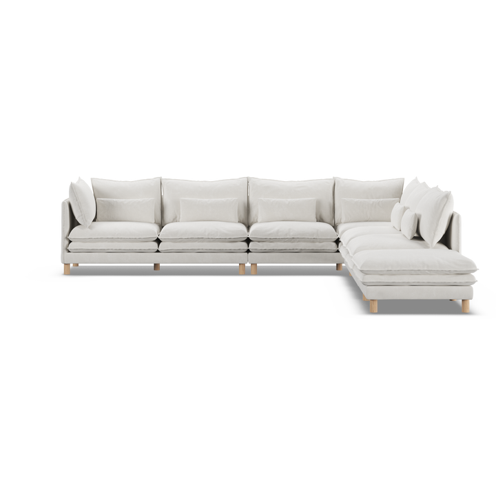 Aura 7 Seater Modular with Open End - White