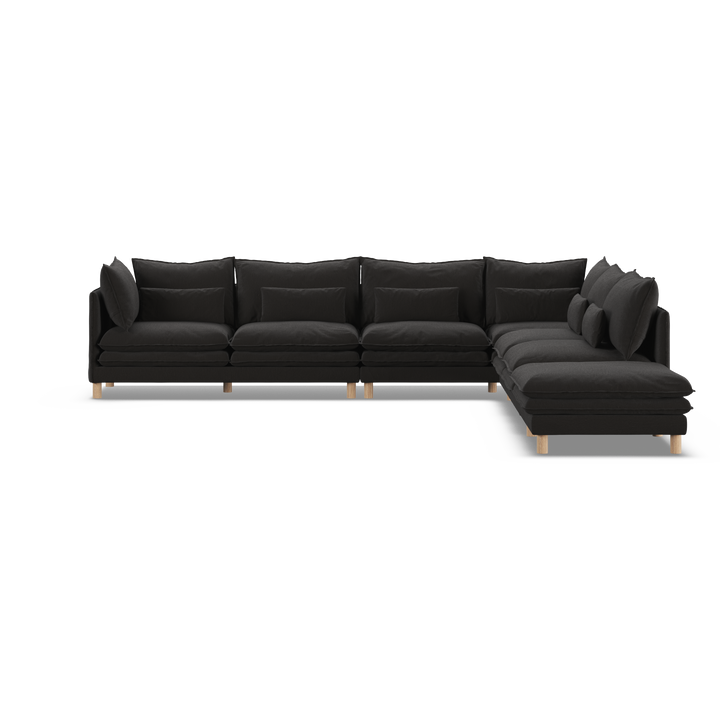 Aura 7 Seater Modular with Open End - Charcoal