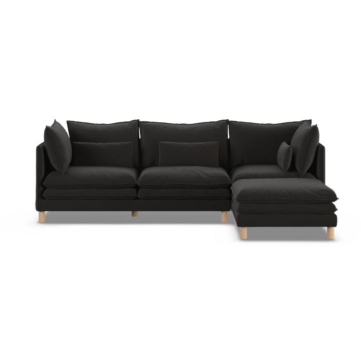 Aura 3 Seater with Chaise Charcoal