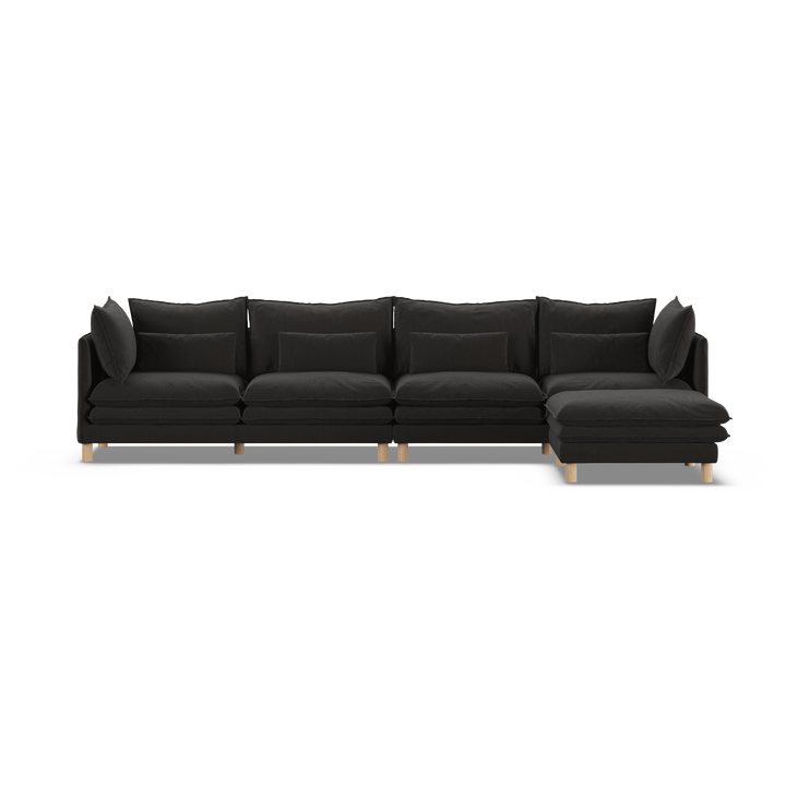 Aura 4 Seater with Chaise Charcoal