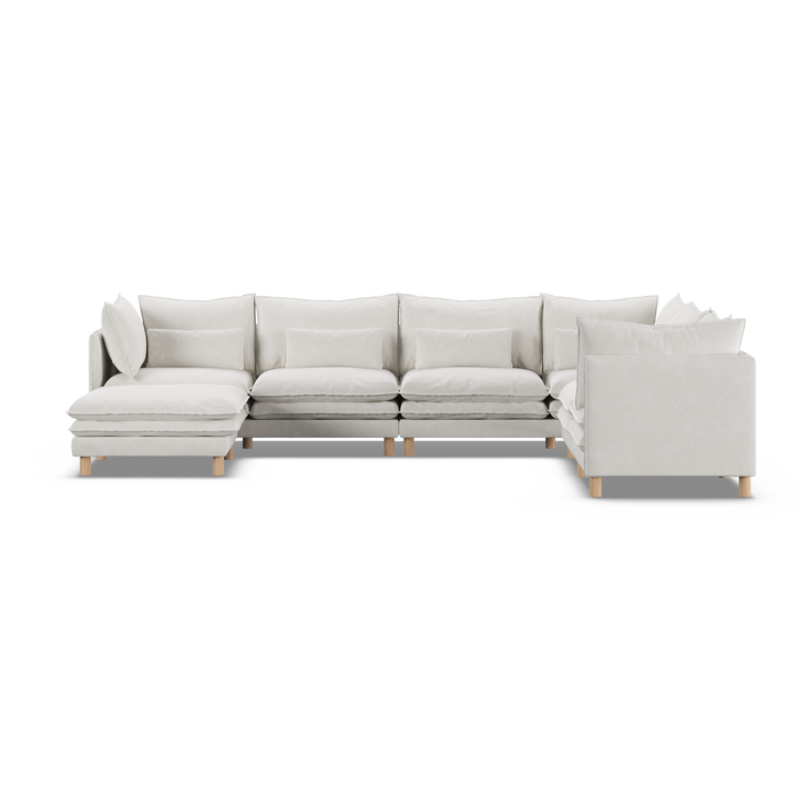 Aura 6 Seater Modular with Chaise White