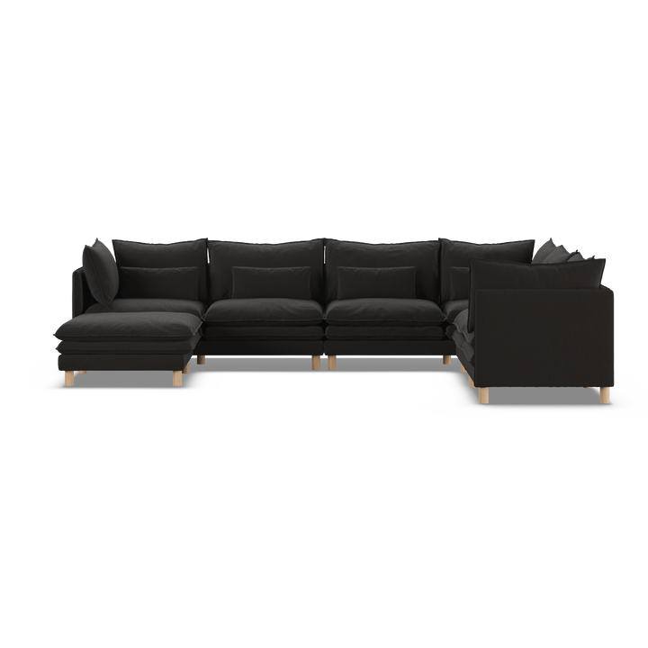 Aura 6 Seater Modular with Chaise Charcoal