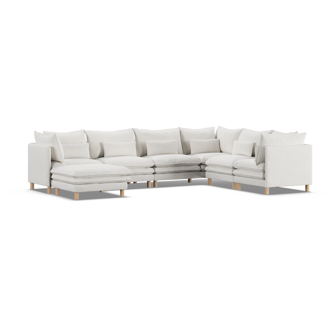 Aura 6 Seater Modular with Chaise White