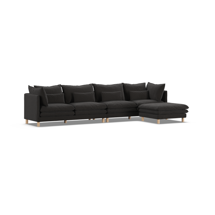 Aura 4 Seater with Chaise Charcoal