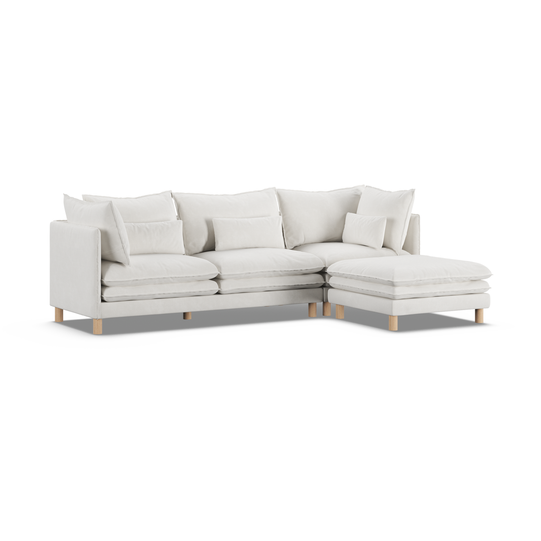 Aura 3 Seater with Chaise White