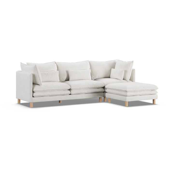 Aura 3 Seater with Chaise White