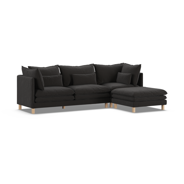 Aura 3 Seater with Chaise Charcoal