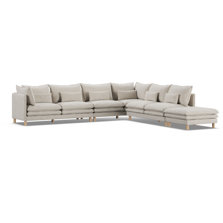 Aura 7 Seater Modular with Open End - Natural