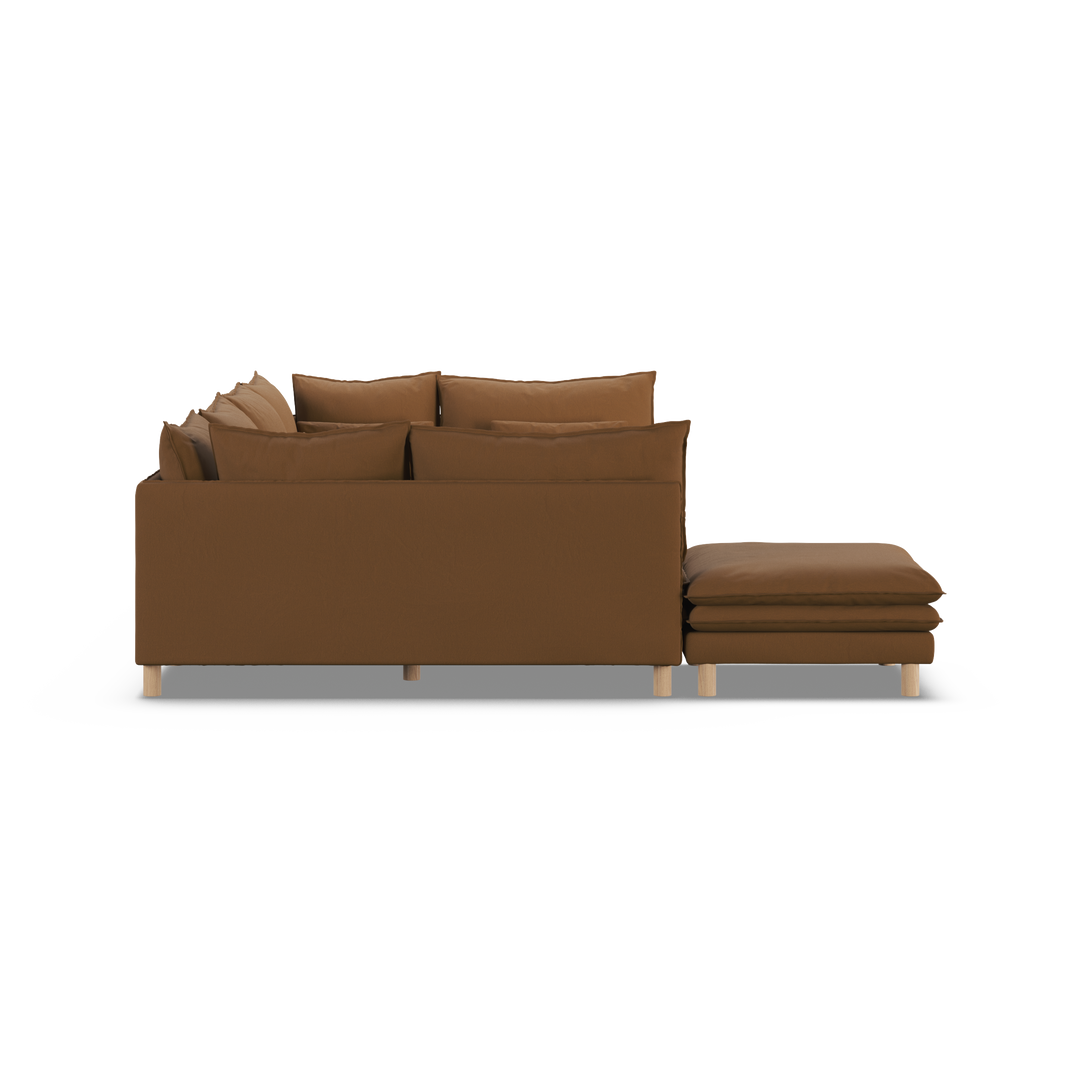 Aura 7 Seater U-Shaped Modular with Open End - Brown