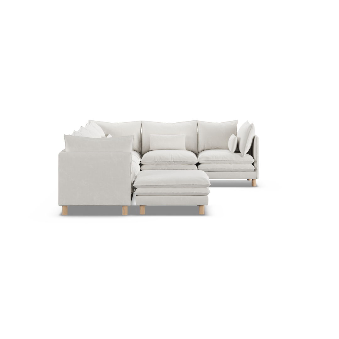 Aura 6 Seater Modular with Chaise White
