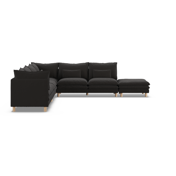 Aura 7 Seater Modular with Open End - Charcoal