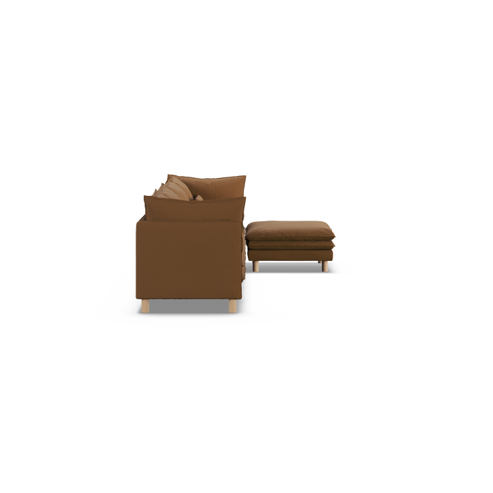 Aura 4 Seater with Chaise Brown