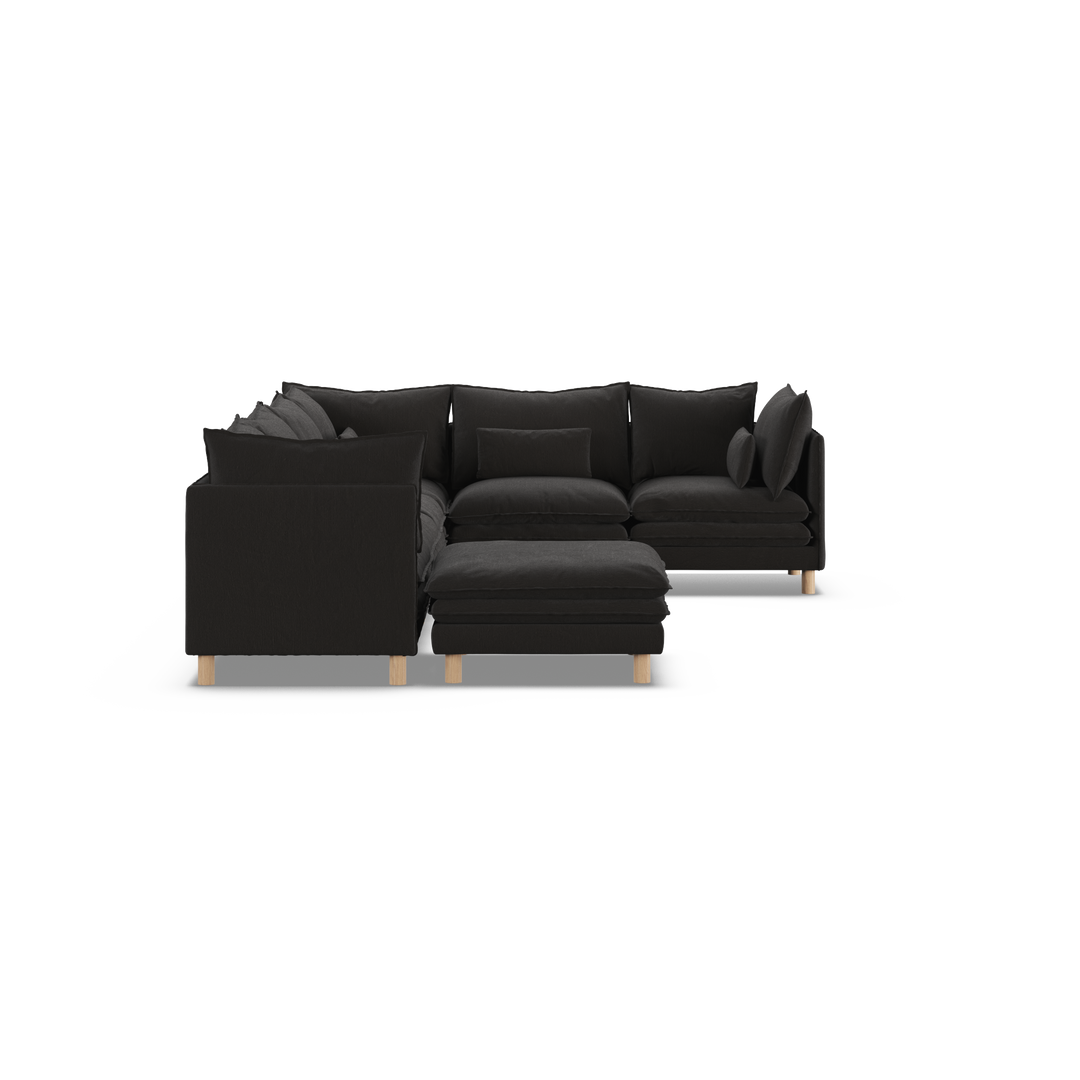 Aura 6 Seater Modular with Chaise Charcoal