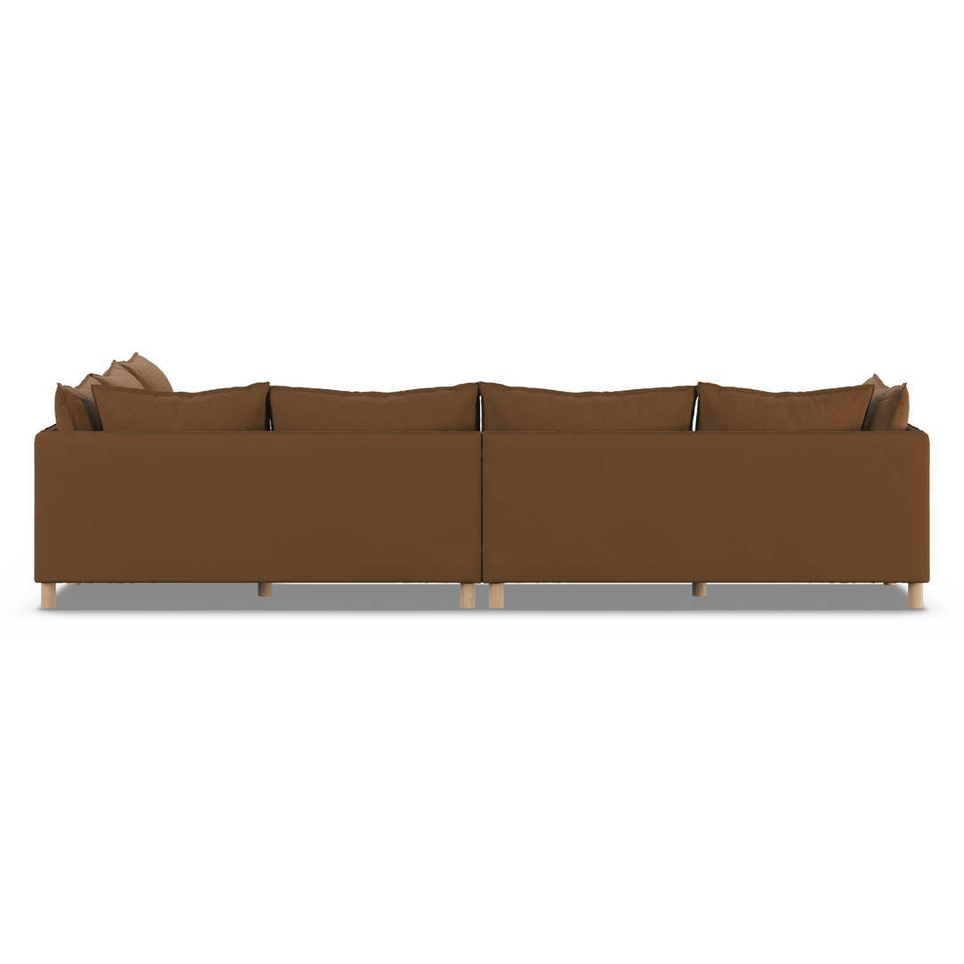 Aura 7 Seater Modular with Open End - Brown