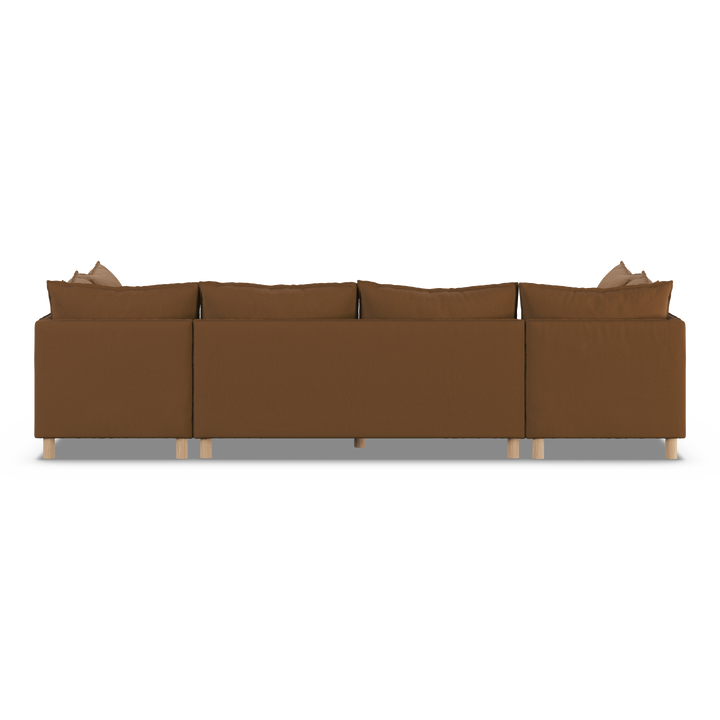 Aura 7 Seater U-Shaped Modular with Open End - Brown