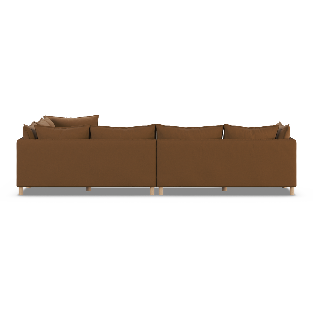 Aura 6 Seater Modular with Chaise Brown