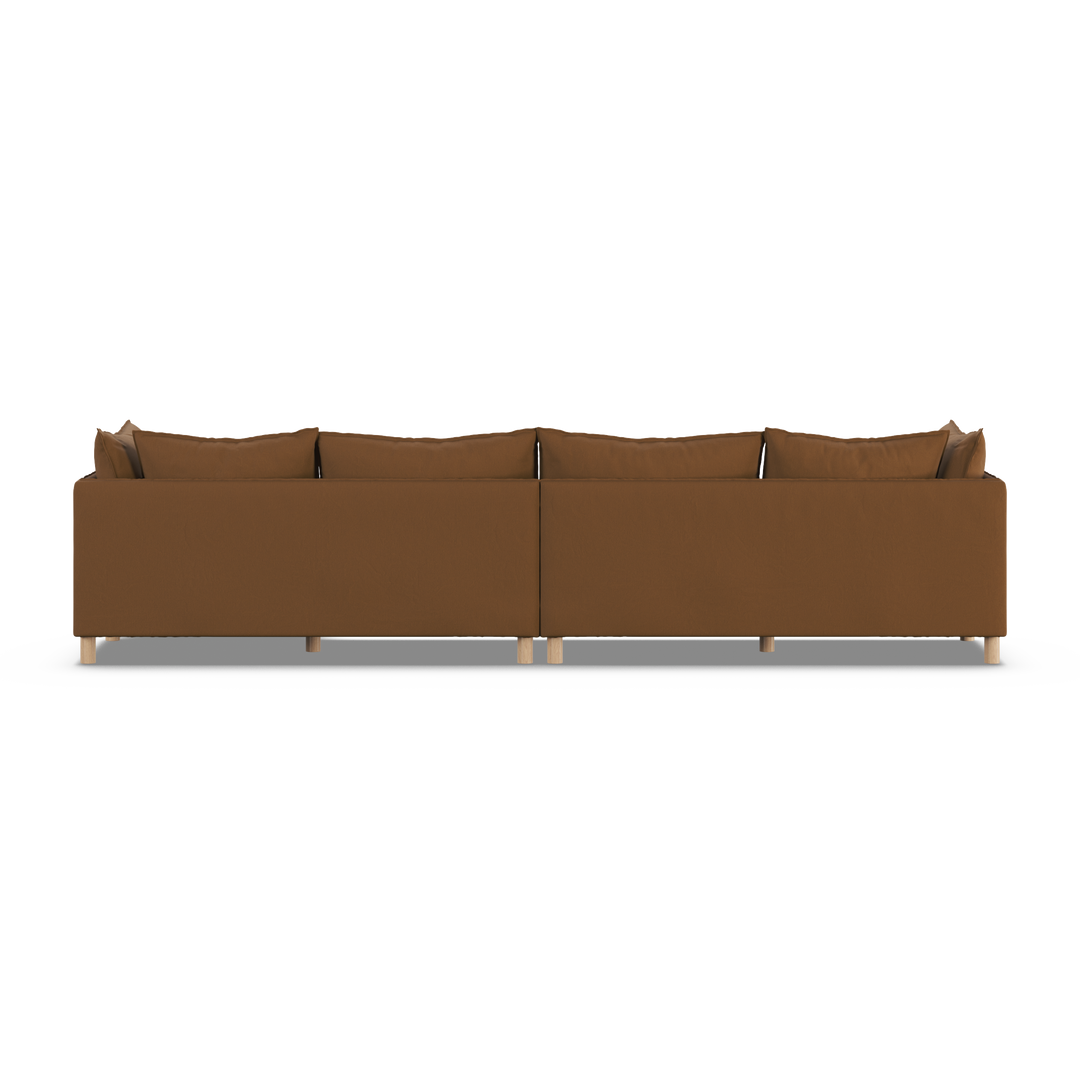 Aura 4 Seater with Chaise Brown