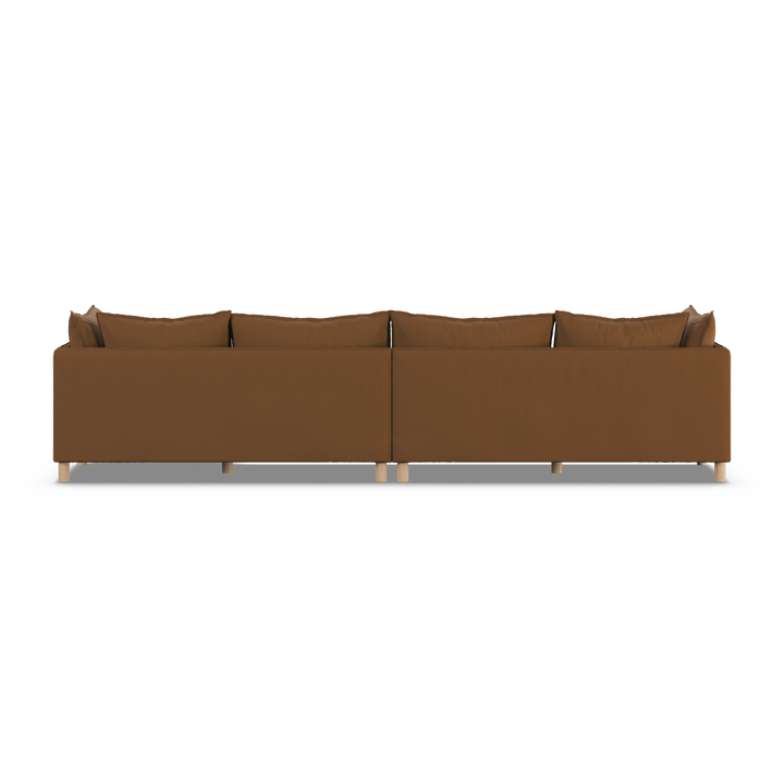 Aura 4 Seater with Chaise Brown