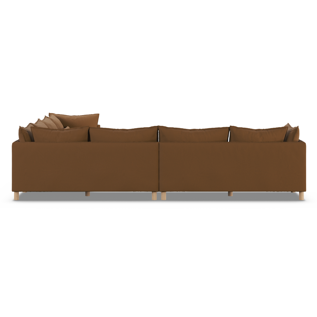 Aura 7 Seater Modular with Chaise - Brown