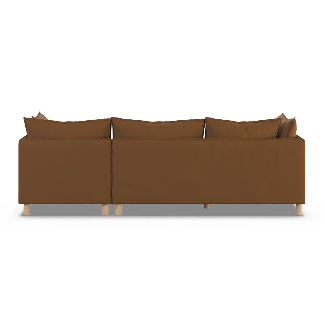 Aura 3 Seater with Chaise Brown