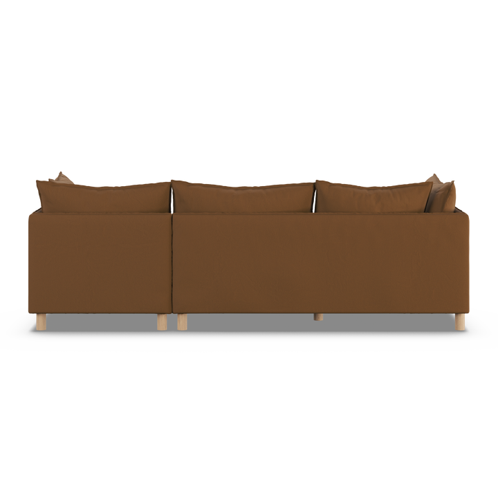 Aura 3 Seater with Chaise Brown