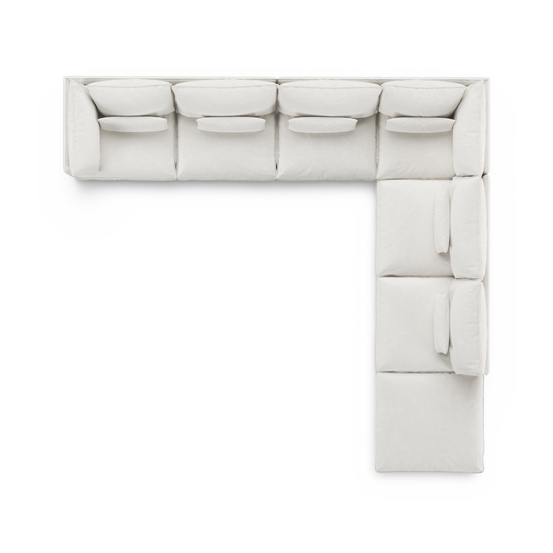 Aura 7 Seater Modular with Open End - White