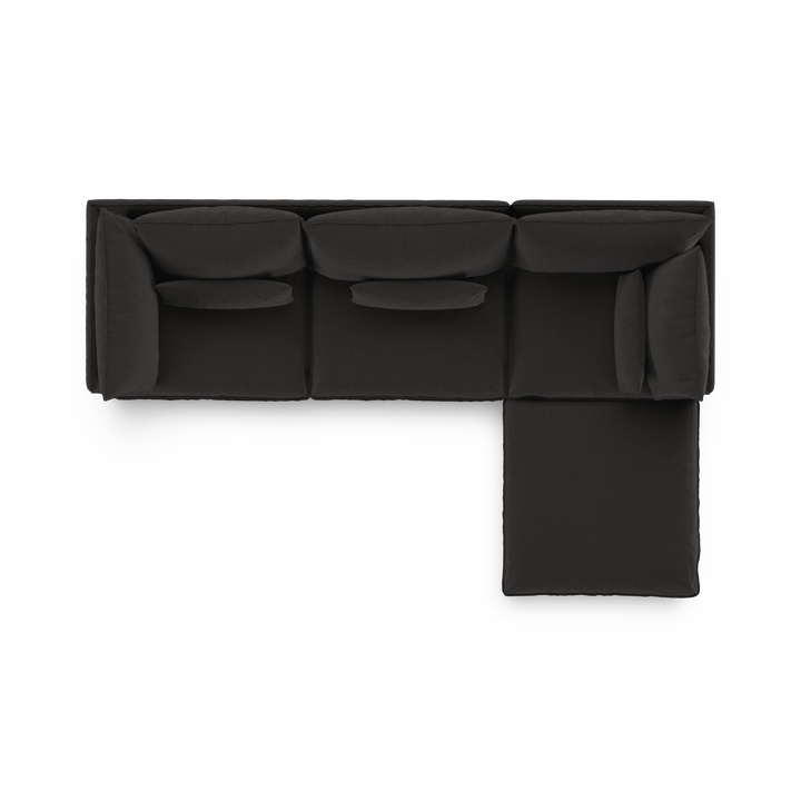 Aura 3 Seater with Chaise Charcoal