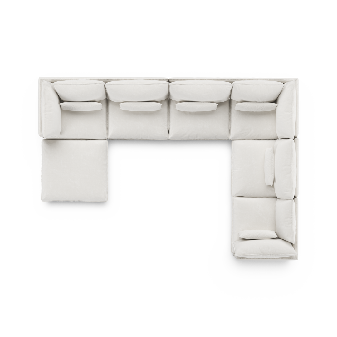 Aura 6 Seater Modular with Chaise White