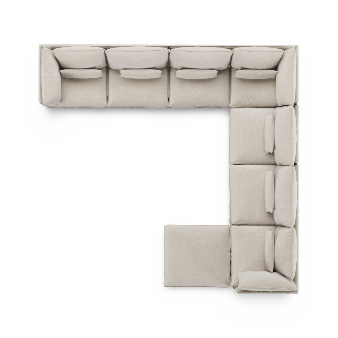 Aura 7 Seater Modular with Chaise - Natural