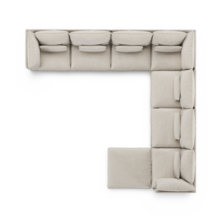 Aura 7 Seater Modular with Chaise - Natural