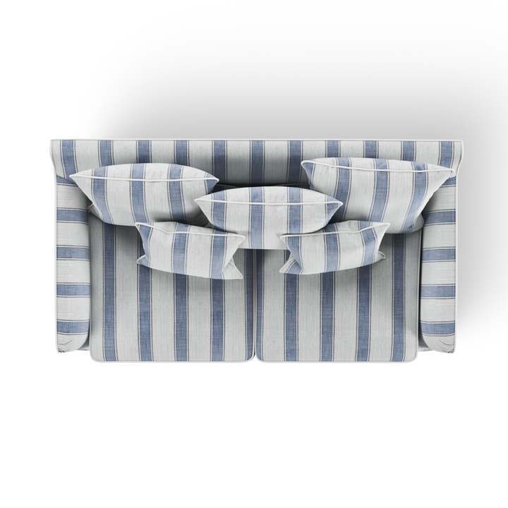 Noosa Hamptons 2 Seat Sofa Blue Sky Stripe