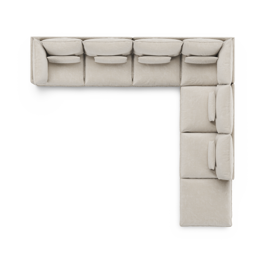 Aura 7 Seater Modular with Open End - Natural