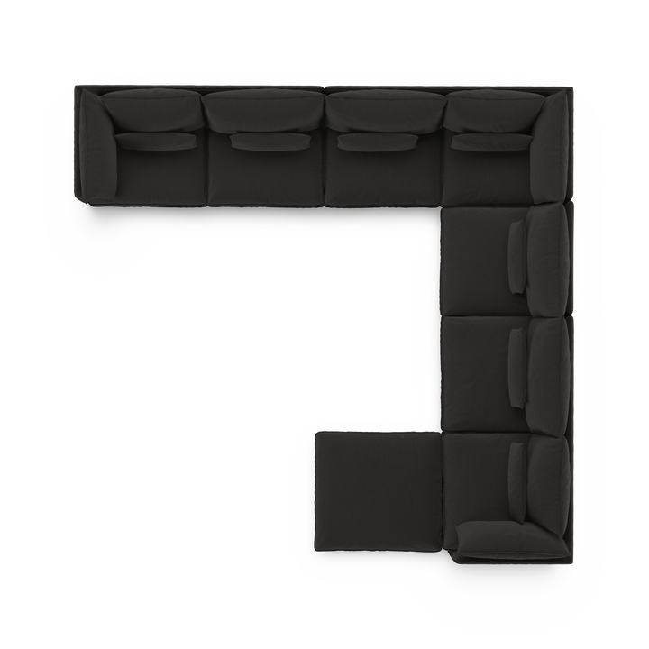 Aura 7 Seater Modular with Chaise - Charcoal