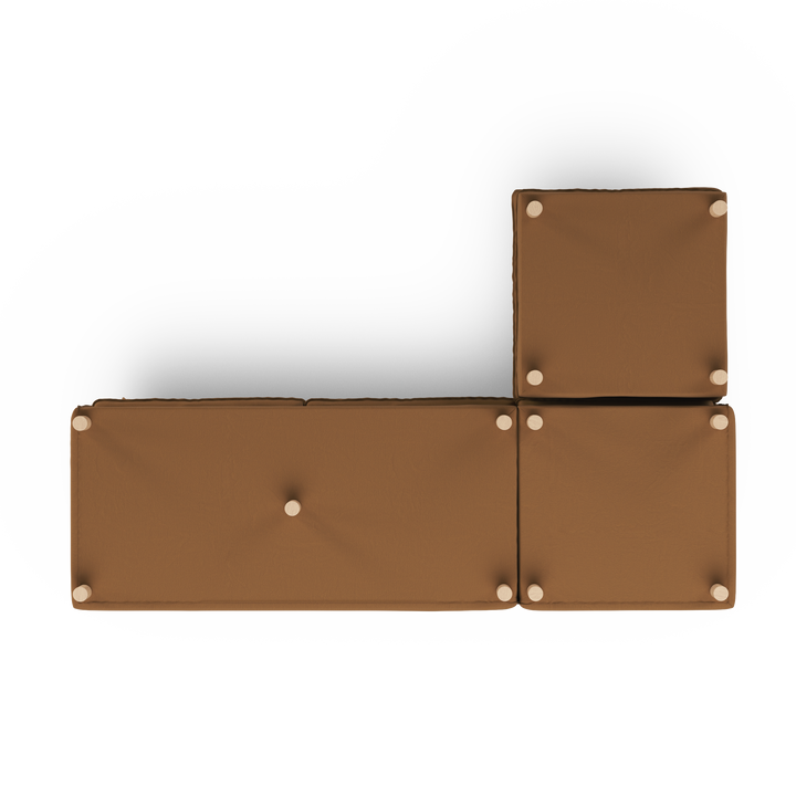 Aura 3 Seater with Chaise Brown