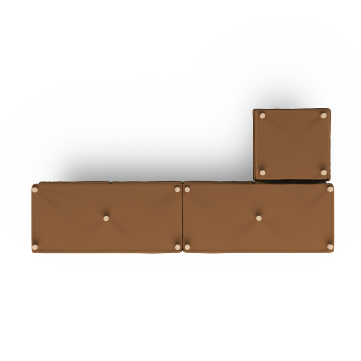 Aura 4 Seater with Chaise Brown
