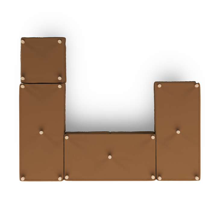 Aura 7 Seater U-Shaped Modular with Open End - Brown
