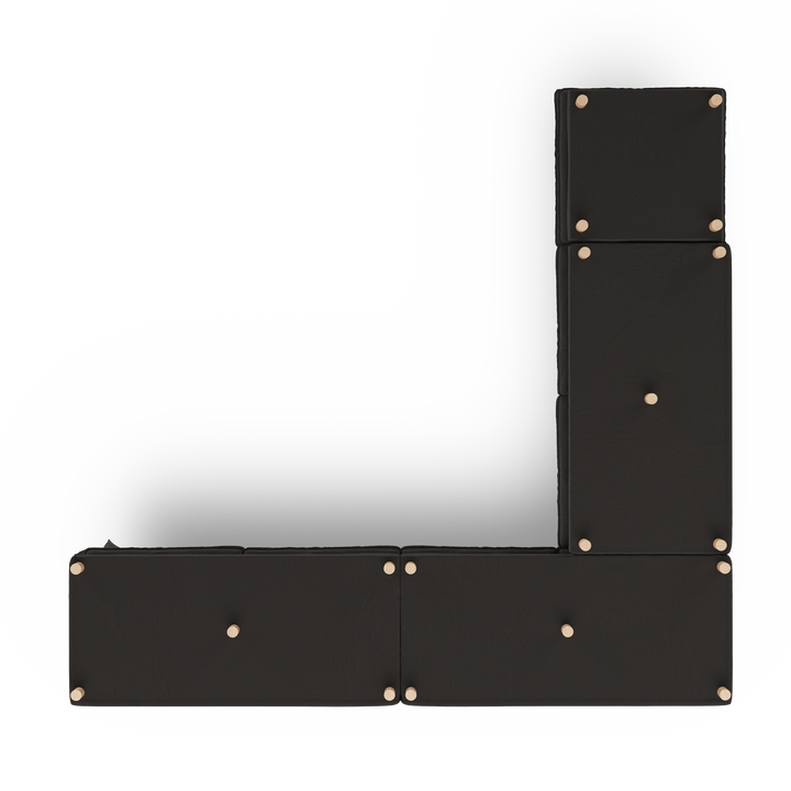 Aura 7 Seater Modular with Open End - Charcoal