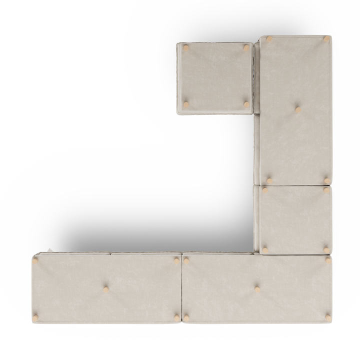 Aura 7 Seater Modular with Chaise - Natural
