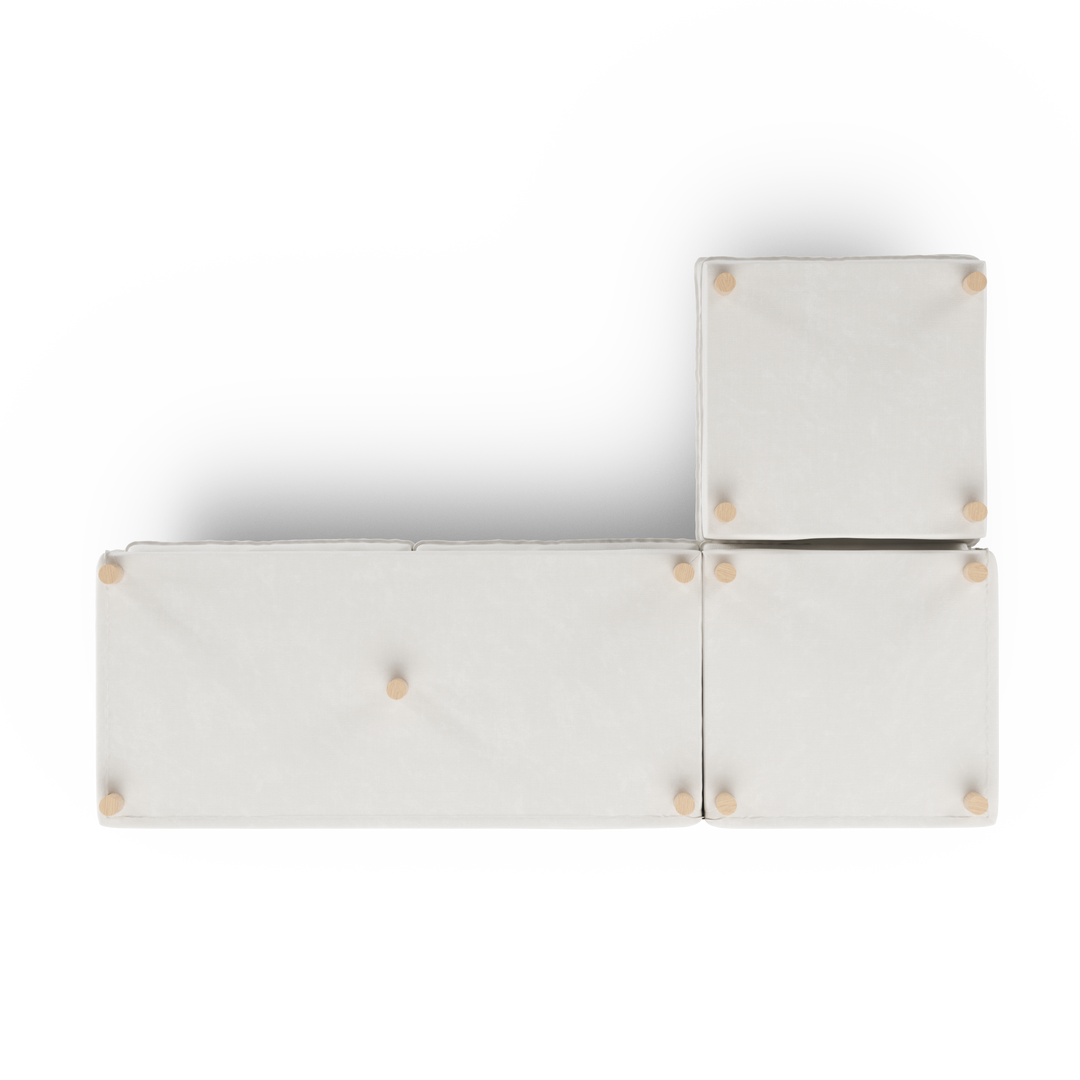 Aura 3 Seater with Chaise White