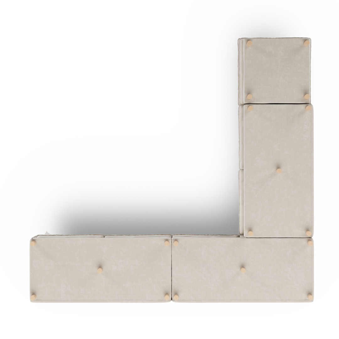 Aura 7 Seater Modular with Open End - Natural
