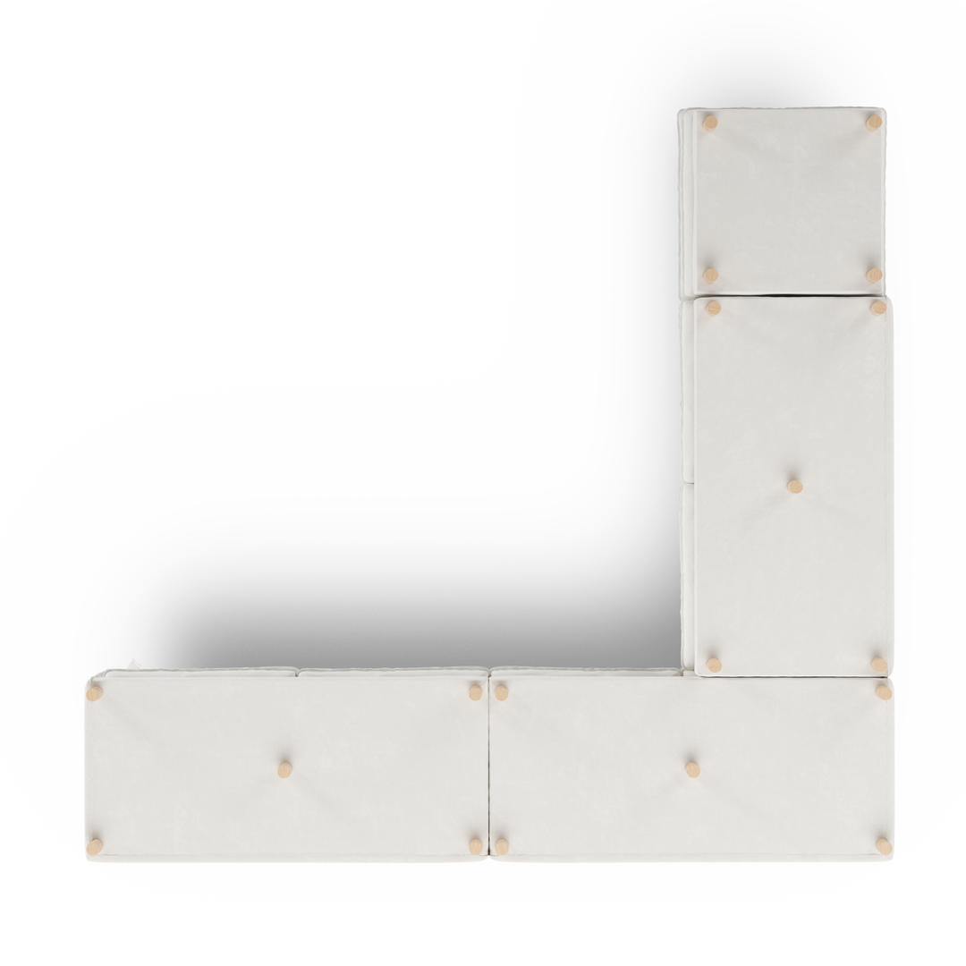 Aura 7 Seater Modular with Open End - White